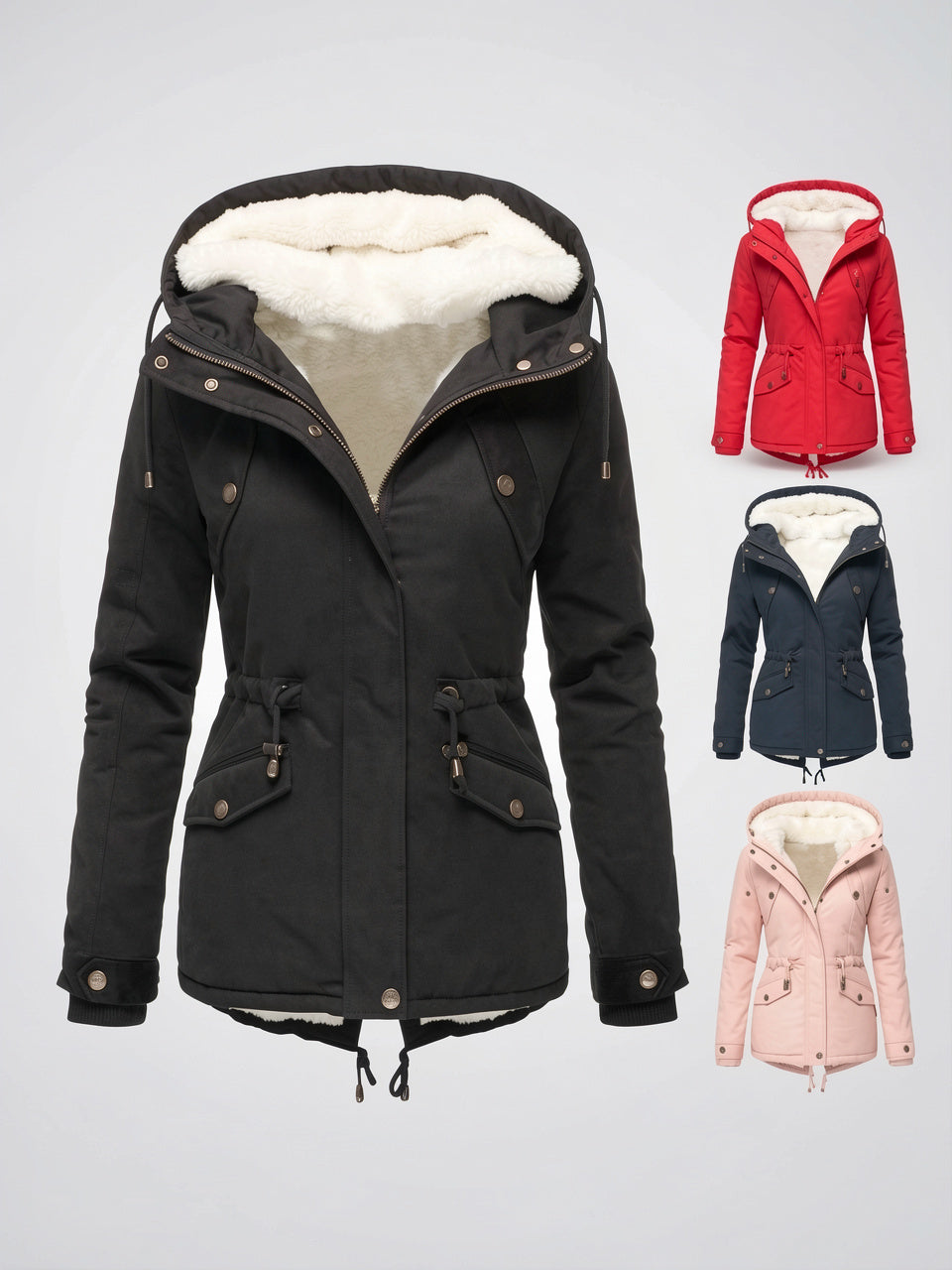 Veste Manteau d'hiver Chaude Femmes Imperméable Capuche Fourrure - 10