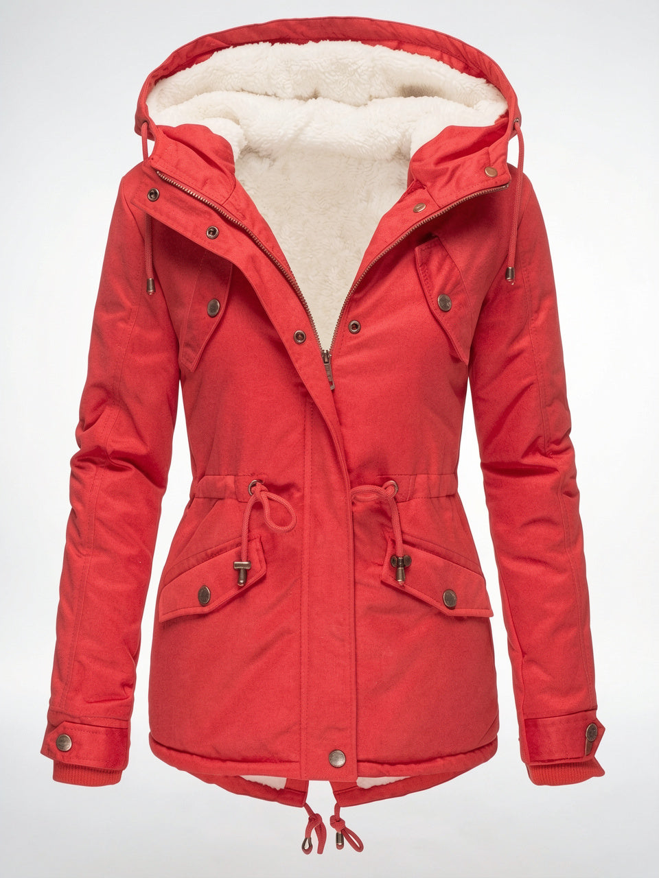 Veste Manteau d'hiver Chaude Femmes Imperméable Capuche Fourrure - 2