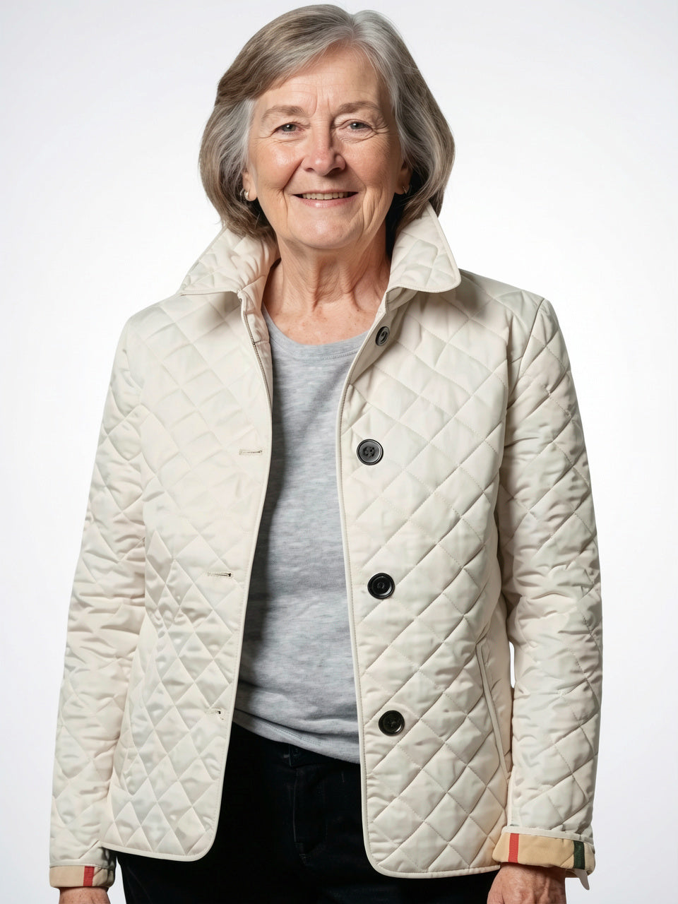 Veste Matelassée Col Châle Femme Hiver Légère Courte - Blanc M