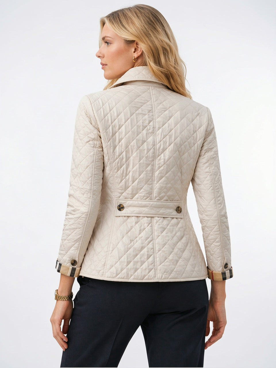 Veste Matelassée Contraste Doublure Poignet Femme Hiver - 8